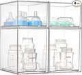 Vtopmart 4 Pack Clear Baby Bottle Organizer Set, Stackable Storage Drawers Ideal for Kichen Countertop, Vanity, Bathroom, Cabinet, Pantry Organization