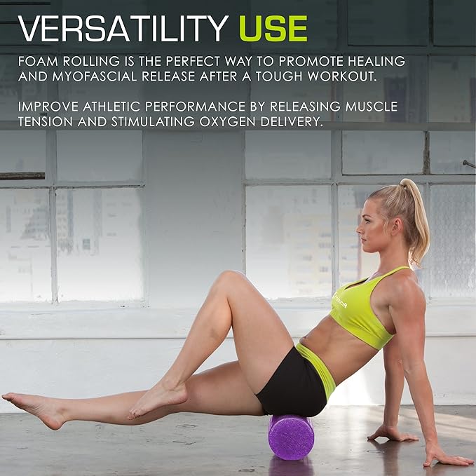 ProsourceFit High Density Foam Rollers Long, Firm Full Body Athletic Massage Tool for Back Stretching, Yoga, Pilates, Post Workout Muscle Recuperation