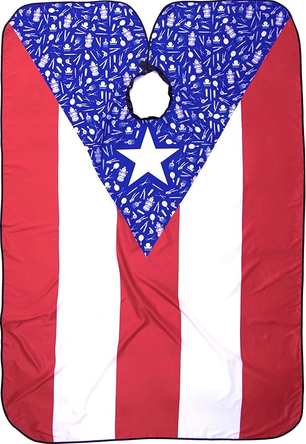 King Midas Puerto Rico Flag Barber Cape Boricua Hair Cutting Cape