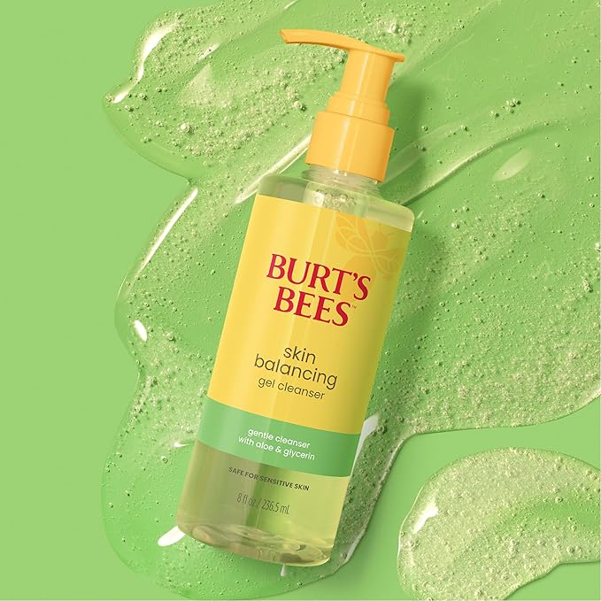 Burt's Bees Skin Balancing Gel Cleanser; Made for Normal to Combination Skin; Safe for Sensitive Skin; With Aloe, Glycerin and Cucumber Extract, 8 Fl. Ounces