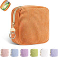 Period Bag for Teen Girls, Corduroy Sanitary Napkin Storage Bag, Menstrual Pad Pouches Tampon Holder for Purse