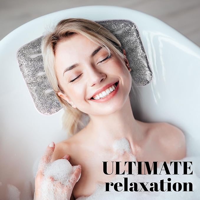 1pc Spa Pillow, Glitter Gel Cooling Bathtub Hot Tub Relaxation Cushion, Accessory Product Woman Gift
