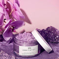 Amethyst Crystal Body Scrub – Purple Exfoliating Body Polish for Smooth, Glowing-Looking Skin, Sugar & Botanical Oil Blend, Spa-Inspired Self-Care