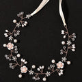 Flower Girl Hair Accessory - Princess Headpiece with Pearl Headband for Kids, Bridal Wedding, and Women (Rose Gold)