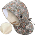 QBA Adjustable Working Cap with Button, Satin-Lined Hat, Cotton Working Hat Sweatband, Elastic Tie Back Hats Unisex
