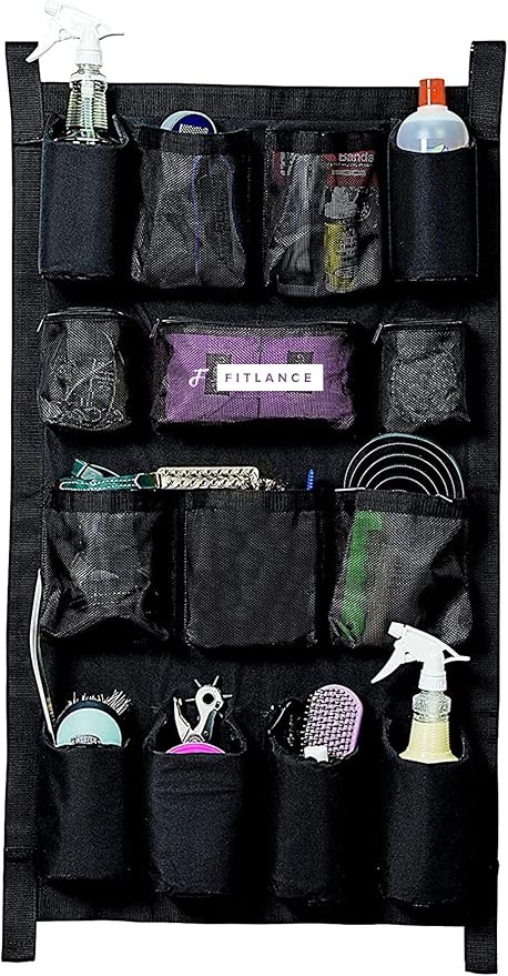 Equine Long Trailer Door Caddy - Horse Trailer Door Caddy Grooming Bag Stall Organizer - Horse Equipment Trailer Door Caddy Storage Bag - Trailer Grooming Bag Door Caddy Organizer