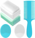 Cradle Cap Brush for Babies, Set of 5 Baby Bath Essentials with Bath Sponge Silicone Scrubber Long Handle Comb for Newborns Toddlers Boys Girls (Green)