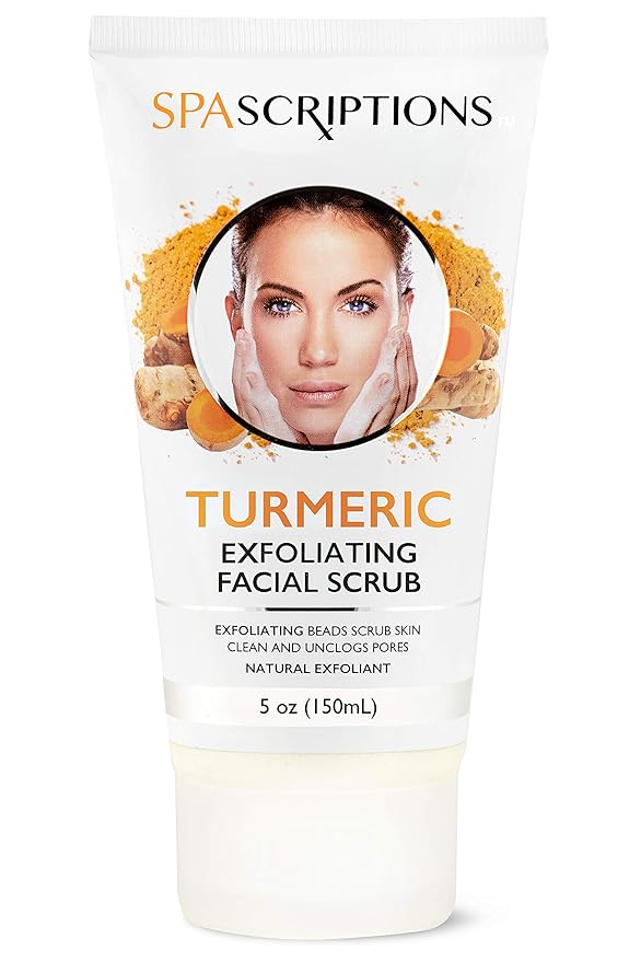 Turmeric Exfoliating Facial Scrub Natural Exfoliant to Cleanse Skin, Facial Wash - 5 Oz. Deep Cleansing and Rejuvenating