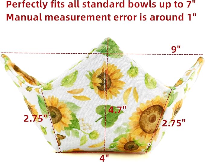 Cotton Microwavable Bowl Cozy, Microwave-Safe Hot Bowl Holders, Soup Bowl Cozy Bowl Hot Pads (I)