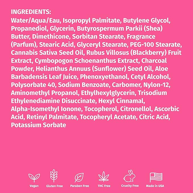 Hempz Blackberry & Lemongrass Herbal Body Moisturizer for Women, 17 Fl. oz. - Moisturizing Lotion with 100% Pure Hemp Seed Oil, Charcoal, Shea Butter - Hydrating Vegan Lotion for Dry Skin
