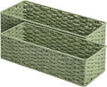 StorageWorks Sage Green Paper Rope Bathroom Basket Organizer and Storage for Tank Topper, Wicker Toilet Paper Basket for Back of Toilet Baskets, Small Narrow Tank Trays for Bathroom Decor, 2 Pack