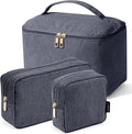 MAGEFY Small Makeup Bag for Purse Mini Cosmetics Bag Corduroy Cute Cosmetic Pouch for Women with Slip-in Pockets