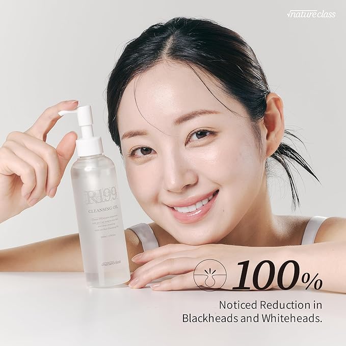 R199 Rice Cleansing Oil Face Cleanser Korean Skincare Makeup Remover Oil Cleanser for Face Blackhead Remover Pore Control Double Cleansing Sensitive Skin 6.76 fl oz