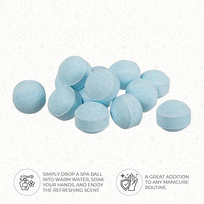 Ginger Lily Farms Botanicals Manicure Spa Balls Ocean, Manicure Soak Balls Replenishes Moisture, Softens and Conditions Skin, 8 Ounces, 80-Count