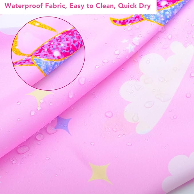 Kids Haircut Cape Waterproof Barber Cape Cover, Unicorn Hair Cutting Cape for Girls with Adjustable Snap Closure (Unicorn)