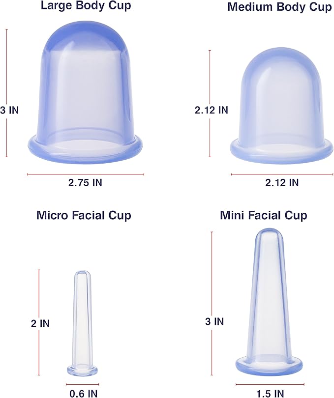 Body Cupping Therapy Sets - Sandine Face Cupping Set - Facial Cupping System - Silicone Massage Cups - Cupping for Cellulite Kit - Ideal to Shape your Cheeks, Chin by Sandine