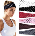 Headbands for Women Non-Slip Workout Hair Bands, 6 Pack Stretchy Athletic Soft Sweatbands, Elastic Cloth Fabric Headband, Fashion Head Bands for Yoga Running Sports Gym Sports Exercise