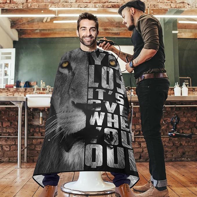 visesunny Professional Barber Cape Polyester Hair Cutting Salon Cape Apron Anti-Static Beard Bib Grooming Apron