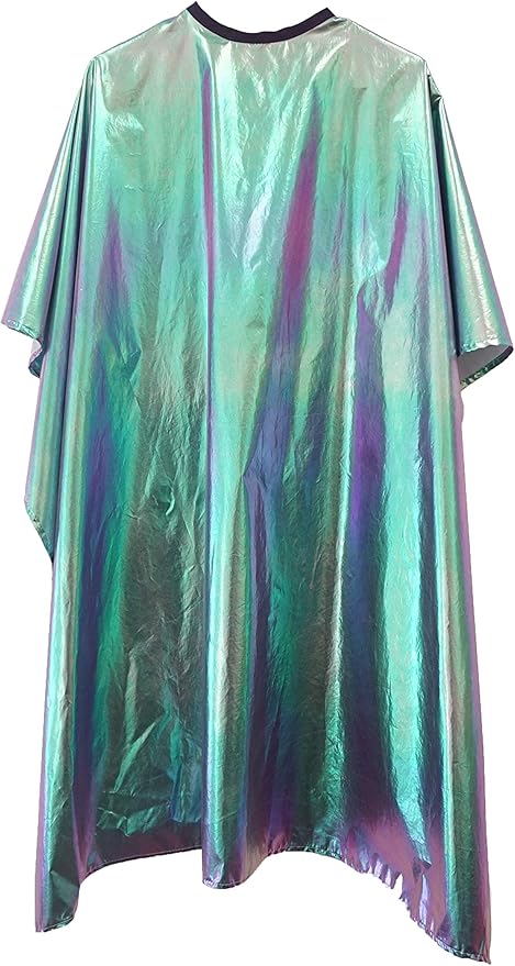 Betty Dain The Aurora Collection All Purpose Cape, 54" W x 65" L, Water & Chemical Proof, Machine Washable, Adjustable Snap Closure, Matches Other The Aurora Collection Products, Holographic Design