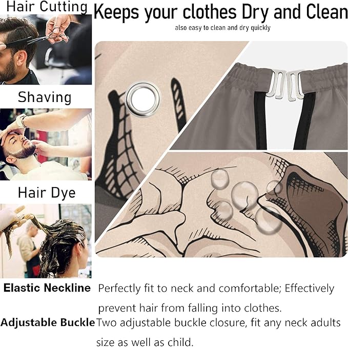 visesunny Professional Barber Cape Polyester Hair Cutting Salon Cape Apron Anti-Static Beard Bib