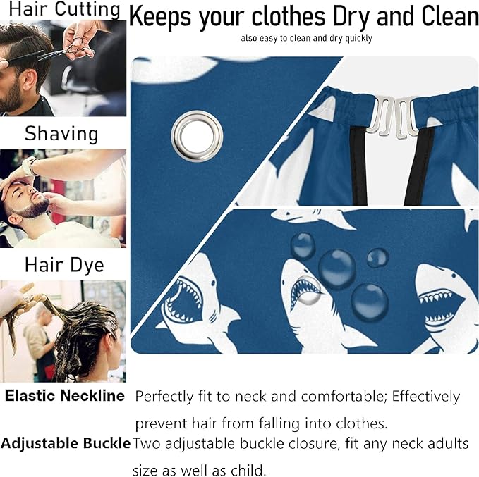 visesunny Professional Barber Cape Polyester Hair Cutting Clippings Catcher Grooming Cape Apron for Shaving Trimming For Men