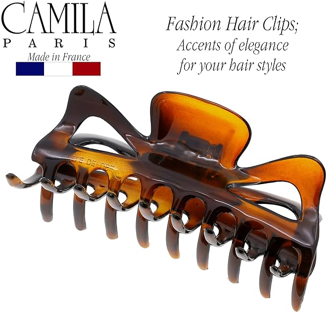 Camila Paris CP41 French Large Hair Clips for Women Thick Hair for Long Curly Wavy Hair, Girls Hair Claw Clip, Durable Styling Big Claw Clip for Thick Hair, Strong Hold No Slip Grip, Made in France