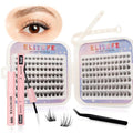 Lash Extension Kit DIY Lash Clusters Kit Eyelash Extensions Individual Lashes Extensions with (BondSeal,Tweezers,Remover,Astral+Feather,8-16mm)