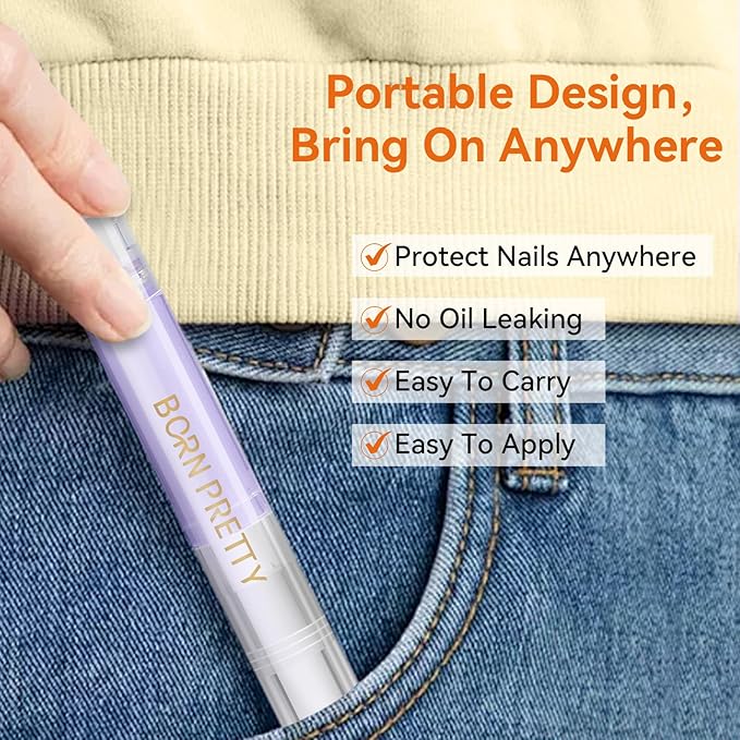 Born Pretty 6Pcs Nail Cuticle Oil Pen,Cuticle Revitalizer Oil Nails Nutrition Oils Repair Nail Care Essential Oils,Nail Art Treatment Softening Pen Tool Nails Moist Nail Strengthener