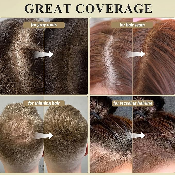 Root Touch Up Powder for Women - SOVONCARE Wet Hairline Powder to Cover Gray Hair, Thinning Hair & Bald Spots, Waterproof Hair Color Cover Up（Black 0.14 Oz）