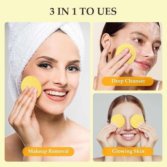 Turmeric Kojic Acid Cleansing Pads,Turmeric Exfoliating Face Scrub Pads, Remove Excess Keratin, Smooth Skin, Deep Cleansing Facial Pad for All Skin Types, 55 Pcs