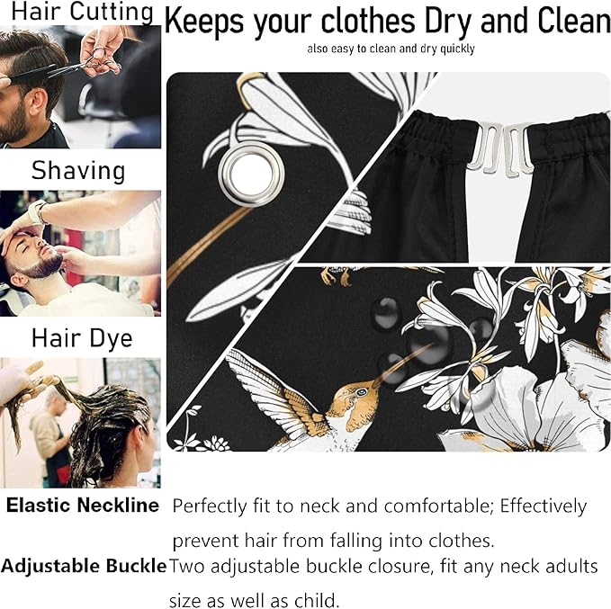 visesunny Professional Barber Cape Polyester Hair Cutting Salon Cape Apron Anti-Static Beard Bib Grooming Apron