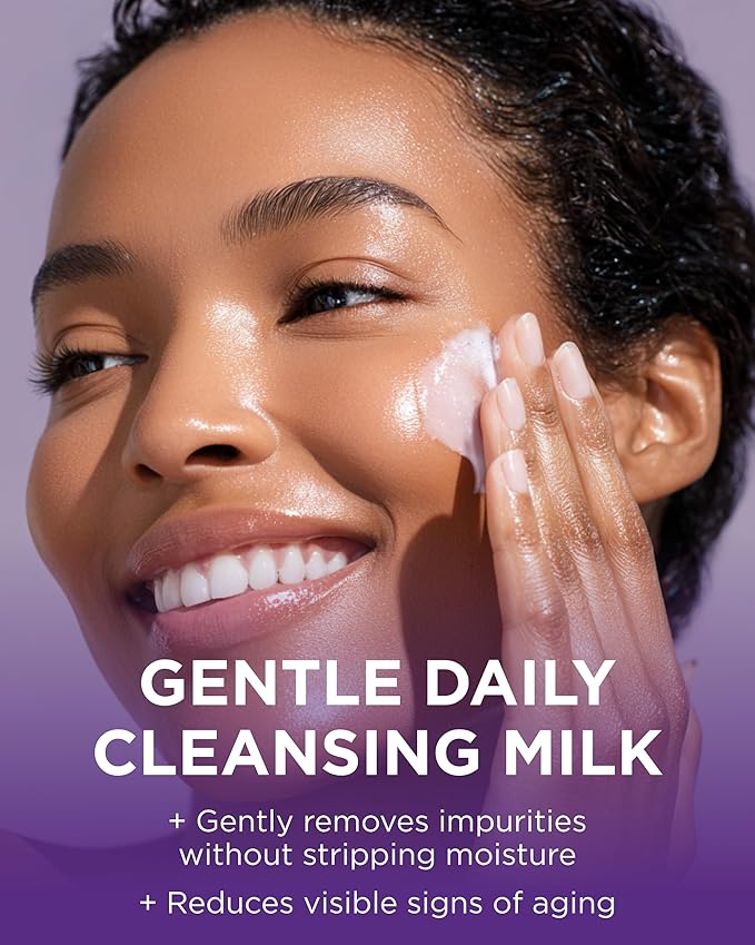Andalou Naturals Age Defying Apricot Probiotic Cleansing Milk | Gentle Daily Hydrating Face Cleanser For Dry,Dehydrated Skin| With Fruit Stem Cell Complex | 6 fl oz,(Pack of 2)
