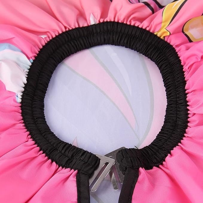 DOKKIA Barber Hair Cutting Cape Kids Children Toddler Boys Girls Hairdressing Salon Styling Cloth Apron Cover Gown with Neck Duster Brush Unicorn Rainbow Pink