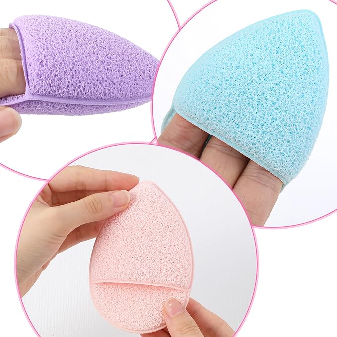 6 PCS Face Sponges for Cleansing and Exfoliating Facial Sponges for Washing Face Cleansing Puff Colorful Reusable Makeup Remover Exfoliating Pads for Daily Clean