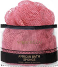 African Net Sponge Authentic, Loofah Exfoliating Body Scrubber Bath Sponge, African Exfoliating Net Sponge Back Scrubber Washcloth for Shower, Body Care Bathing Accessories (Pink)