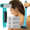 Bearback Lotion Applicator for Back & Body – Premium Long Folding Handle with 6 Rollers – Apply Self-Tanner, Lotion, Medication – American Small Business (Teal)