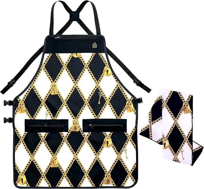 King Midas Barber Cape and Apron - Polyester Cotton Hair Cutting Cape and Barber Apron
