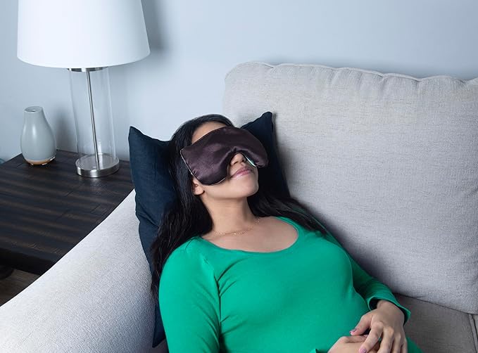 DreamTime Weighted Eye Pillow Mask, Rose Velvet, Microwave or Freeze, Washable, 9.5x4.5 in, for Sleep, Yoga, Meditation, Relaxation
