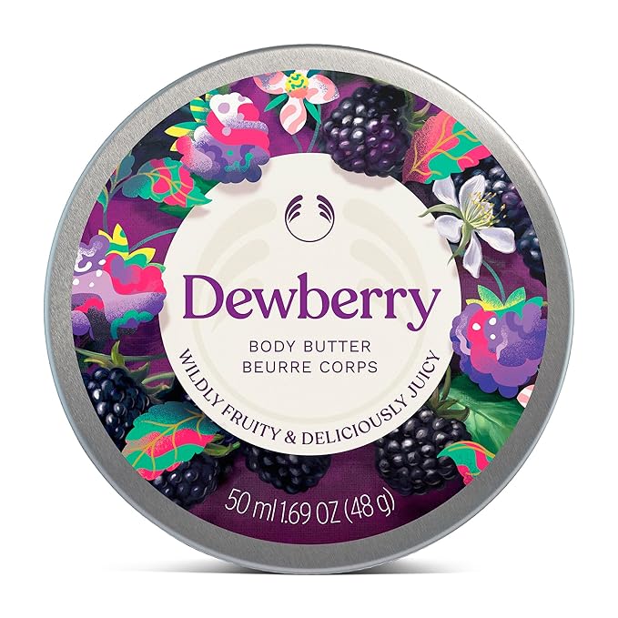 The Body Shop Dewberry Body Butter | 96hr Hydration with Rich Shea Butter for Dry Skin | for All Skin Types, Fruity Floral Scent, Vegan, 50 ml / 1.69 oz