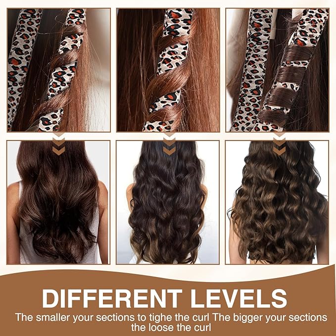 Satin Heatless Curling Rod Headband for Long Hair, Overnight No Heat Hair Curler with Adjustable Strap for Women & Girls