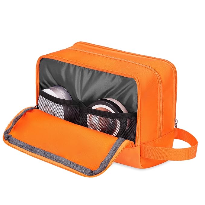 Toiletry Bag for Men Hanging Dopp Kit Water Resistant Shaving Bag Small Toiletry Bag for Traveling (Pure Orange)