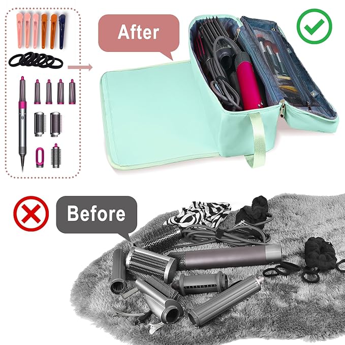 Hair Tools Travel Bag with Heat Resistant Mat Hair Styling Accessories Storage Case for Hair Dryer Flat Iron Straightener Curling Iron Haircare Accessories Travel Essentials for Women