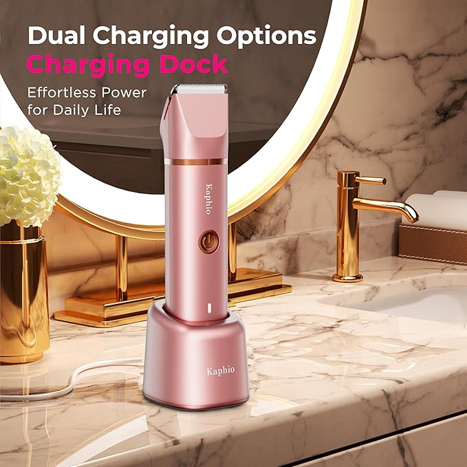 Bikini Trimmer for Women Pubic Hair: 2 in 1 Electric Razors for Women - IPX7 Waterproof Lady Shaver for Travel & Home Use
