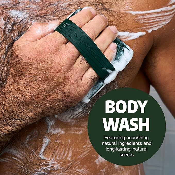 Dr. Squatch Natural Men's Body Wash Shower Gel - Cleansing, Nourishing, Long Lasting Scent, Moisturizing Body Wash for Men - Birchwood Breeze + Rainforest Rapids (14 oz, 2-Pack)