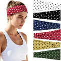 Headbands for Women Non-Slip Workout Hair Bands, 6 Pack Stretchy Athletic Soft Sweatbands, Elastic Cloth Fabric Headband, Fashion Head Bands for Yoga Running Sports Gym Sports Exercise