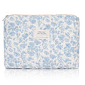 Makeup Pouch,Quilted Cosmetic Bags,Large Floral Make Up Organizer for Women