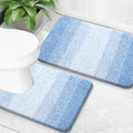 OLANLY Bathroom Rug Set 2 Piece, Soft Absorbent Microfiber Bath Mats and U-Shaped Contour Toilet Rug, Non-Slip, Machine Wash Dry, Plush Shaggy Bath Mats for Bathroom (30"x20"+24"x20", Light Blue)