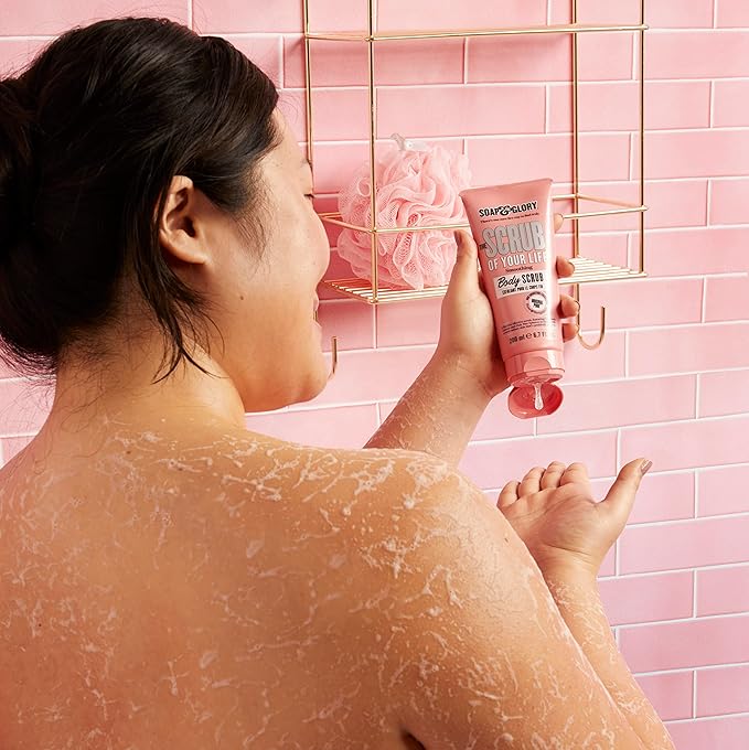 Soap & Glory Original Pink The Scrub Of Your Life Exfoliating Body Scrub - Smoothing & Buffing Vegan Scrub - Rose & Bergamot Body Polish with Shea Butter & Vitamin E (200ml, 2 pack)
