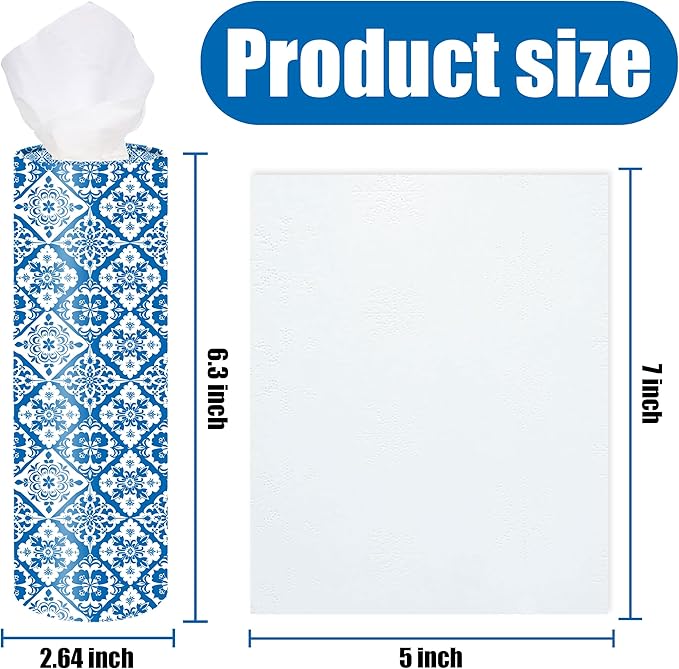 4-Pack Car Tissue Cylinders - Retro Boho Pattern, Fits Car Cup Holders, Travel Tissue Tubes with Facial Tissues (Retro Design)