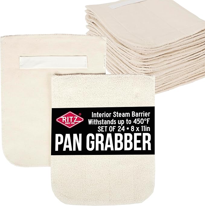 RITZ Food Service CLPG1-12P Terry Hot Pad Pot Holder with Steam Barrier,Commercial Product, 8" x 11", Set of 24, Beige
